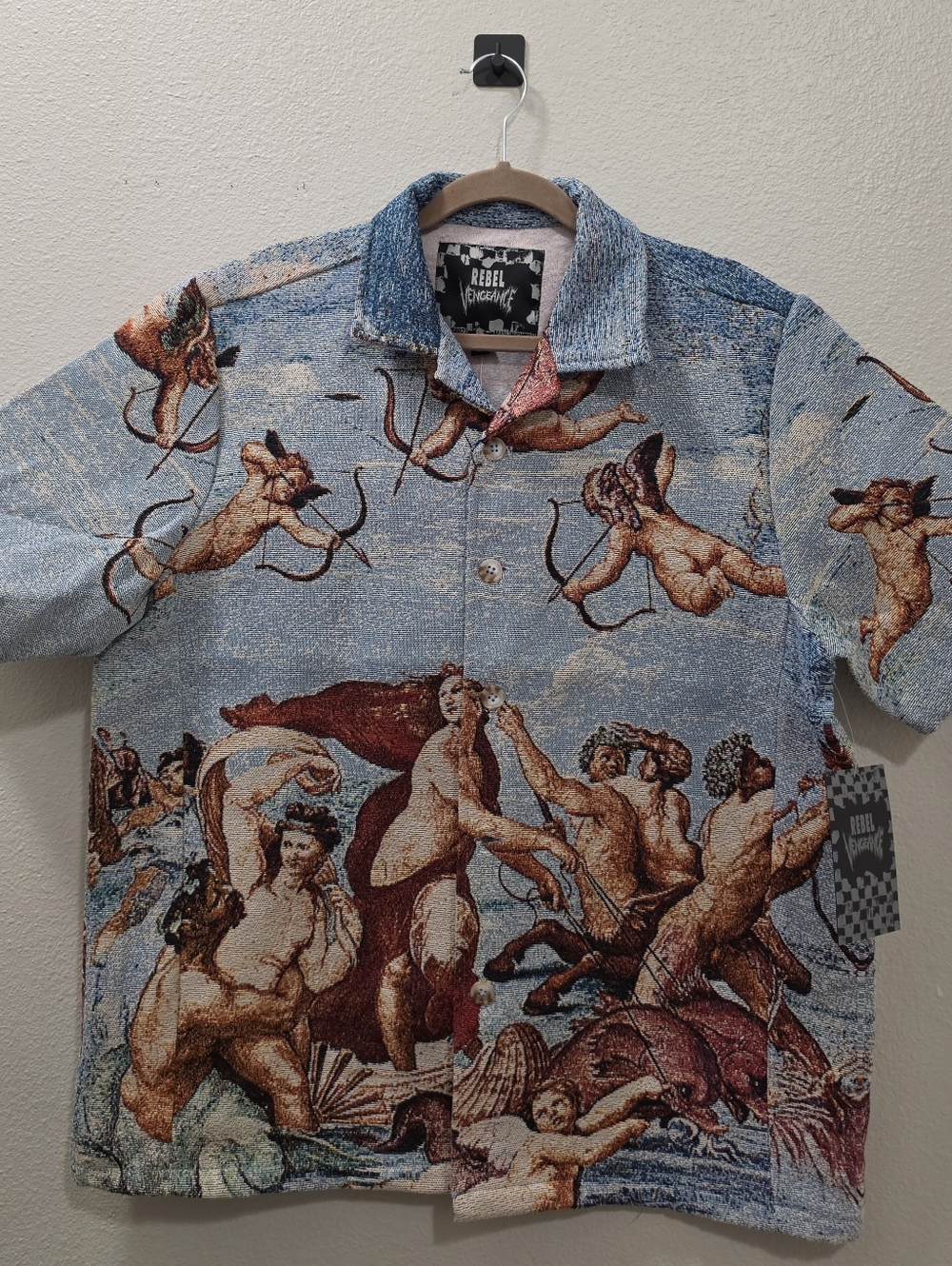 Rebel Vengeance Raphael Renaissance Art Woven Tapestry Shirt